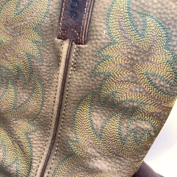 Abilene Cowboy Boots men’s size 10M Brown Leather Western Made in USA - Picture 3 of 11